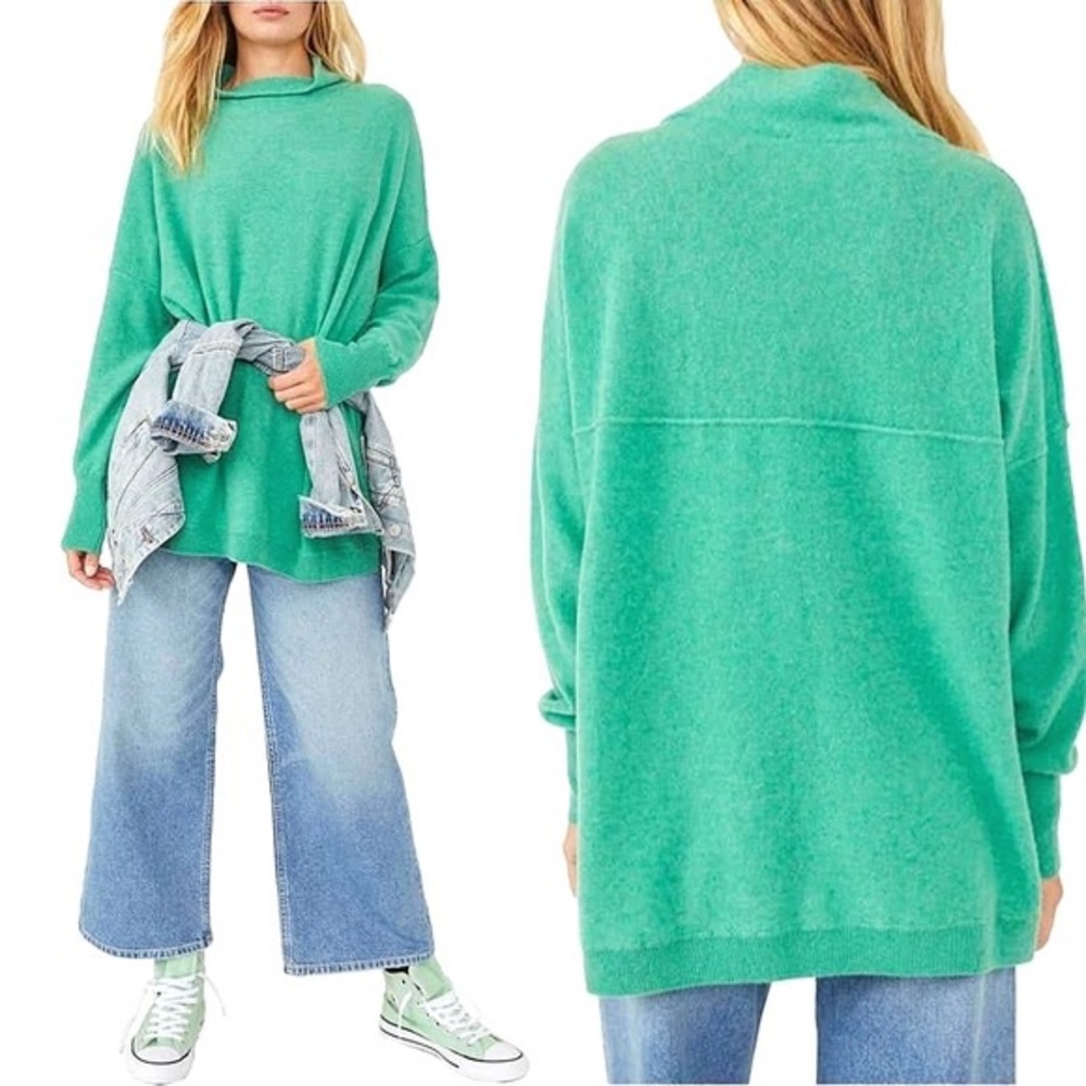 Free People Ottoman Oversize Cashmere Tunic, Emerald Green